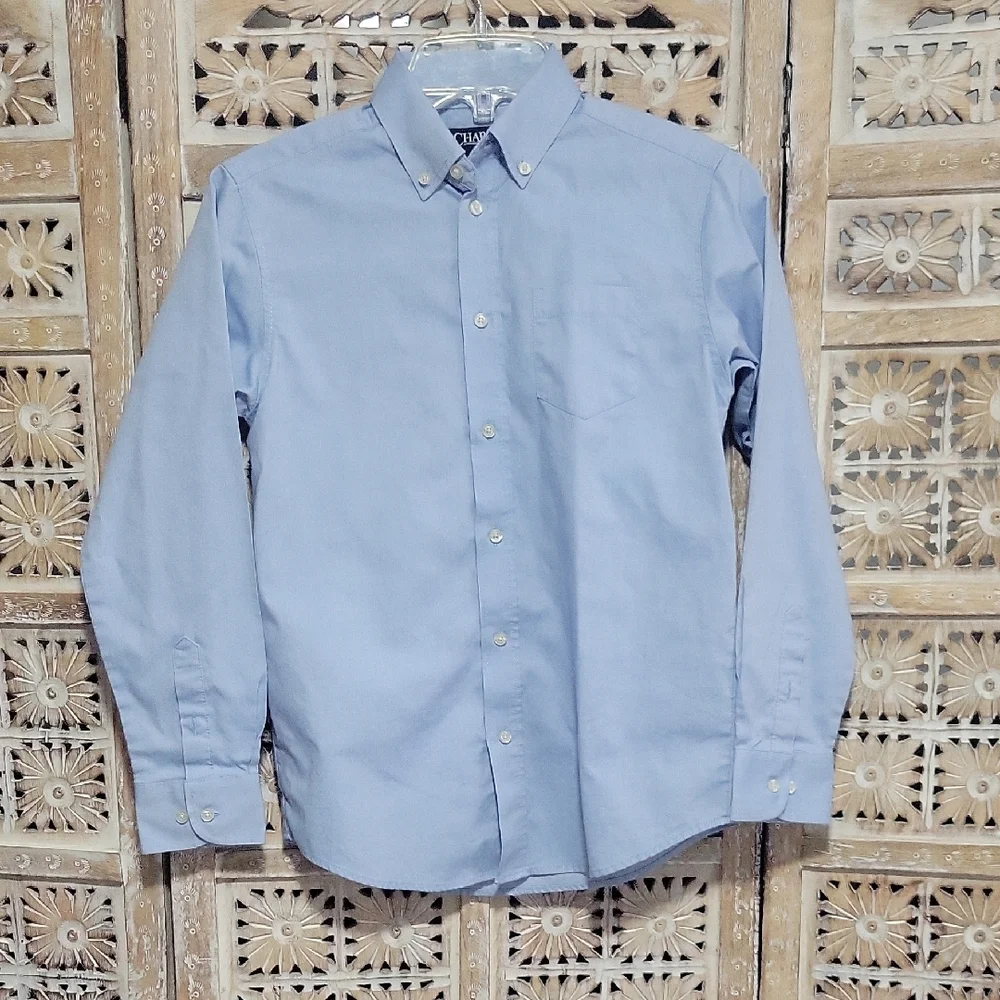 Chaps Light Blue Casual Button Down Shirt 12